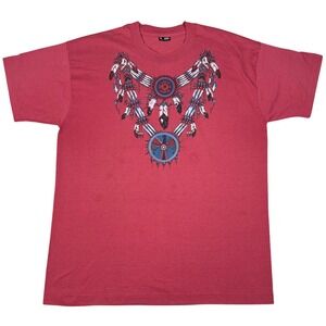 Vintage Native American Graphic T-Shirt Single Stitch XL Adult USA Made Art READ
